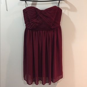 Burgundy A-line Dress
